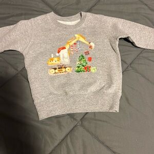 Rabbit Skins Gray Sweatshirt with Festive Construction Design